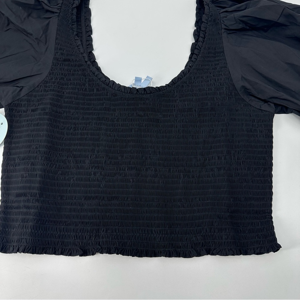 Hill House The Aiko Nap Top Black Smocked XXL New with Tags - Picture 6 of 14